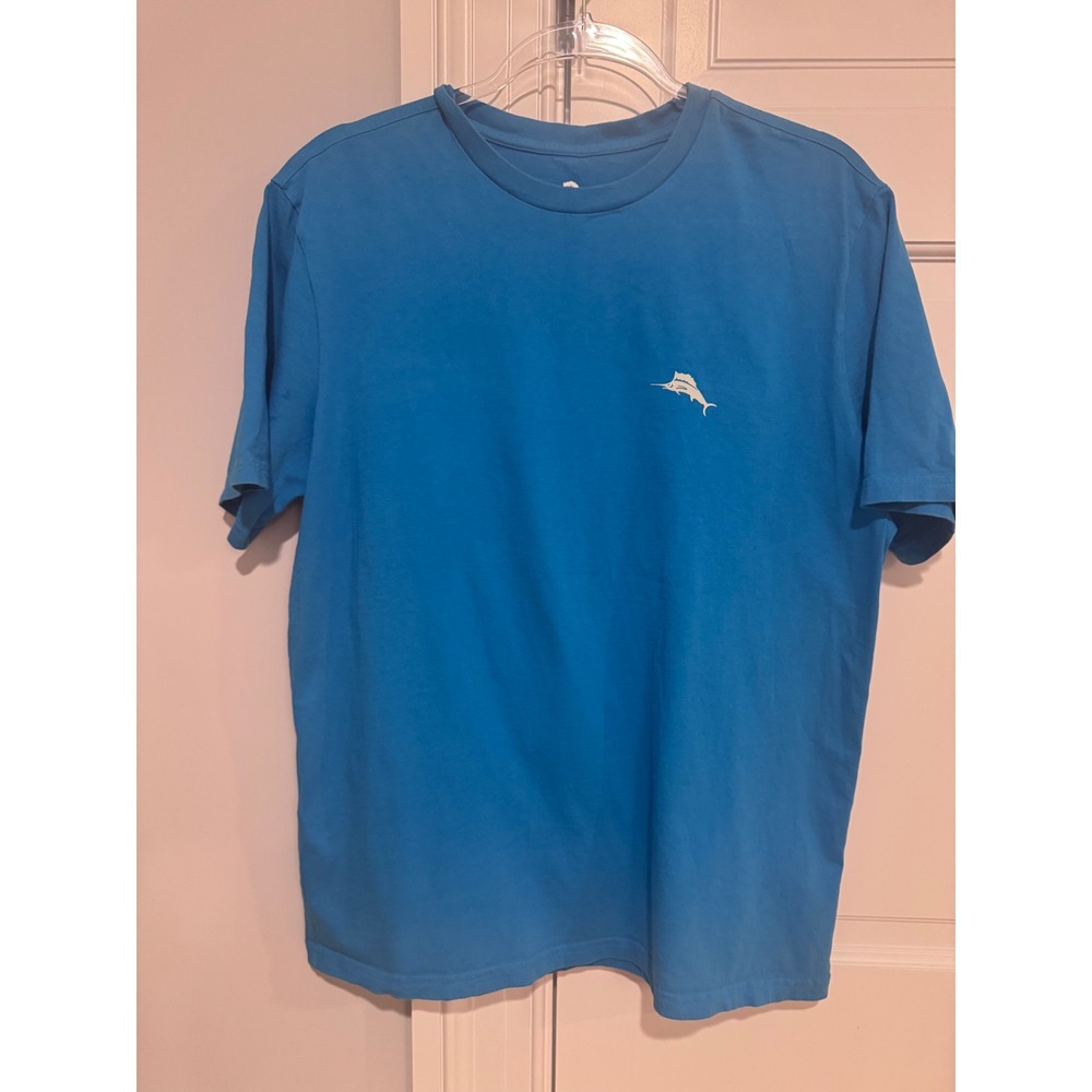 Tommy Bahama Men's Medium Steak A La Cart Graphic T-Shirt Blue Golf BBQ Marlin - Picture 2 of 8